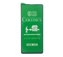 Захисне скло CERAMIC for Samsung A71 (A715) чорне тех. пак. mag-2000001171134146890