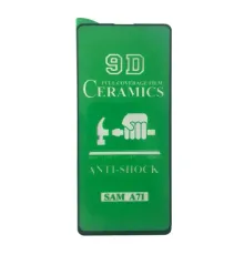 Захисне скло CERAMIC for Samsung A71 (A715) чорне тех. пак. mag-2000001171134146890