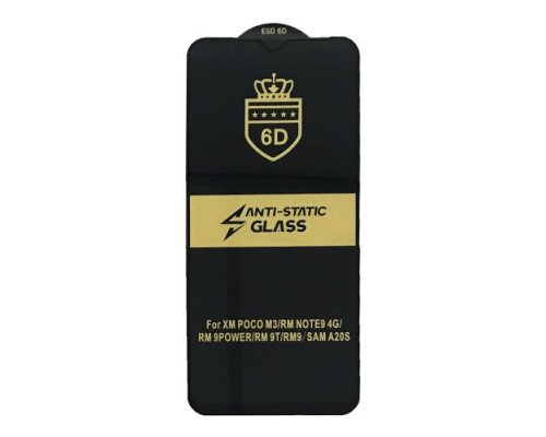 Захисне скло 6D Anti-static for Xiaomi Redmi 9 чорне тех. пак. mag-20000012510105985