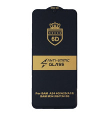 Захисне скло 6D Anti-static for Samsung A15/A25/M15 чорне тех упаковка mag-2000001491751100164