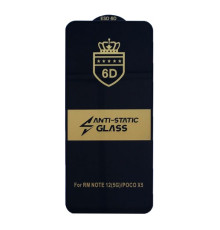 Захисне скло 6D Anti-static for Xiaomi Redmi Note 12/Note 12 5G/Poco X5 чорне тех пак mag-2000001439890103512