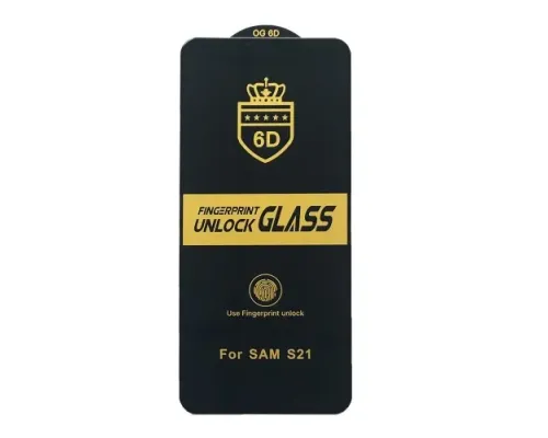 Захисне скло 6D Anti-static for Samsung S21 чорне тех пак mag-2000001614747144359