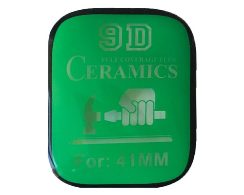 Захисне скло CERAMIC for Apple Watch 7 41mm чорне тех.пак. mag-200000138548717951