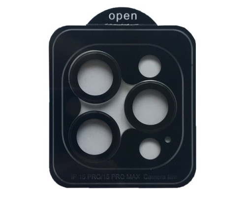 Захисне скло Camera METAL for iPhone 15 Pro / 15 Pro Max black mag-200000155802755128
