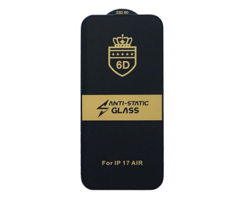 Захисне скло 6D Anti-static for iPhone 17 Air чорне тех пак mag-2000001614716142666