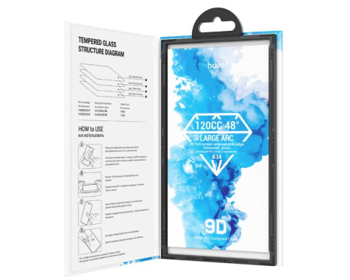 Захисне скло HOCO A34 9D Large Arc dustproof for iPhone 15 ProMax Black mag-6942007607469138249