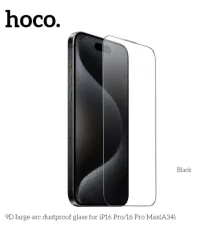 Захисне скло HOCO A34 9D Large Arc dustproof for iPhone 16 Pro Black mag-6942007635899145573