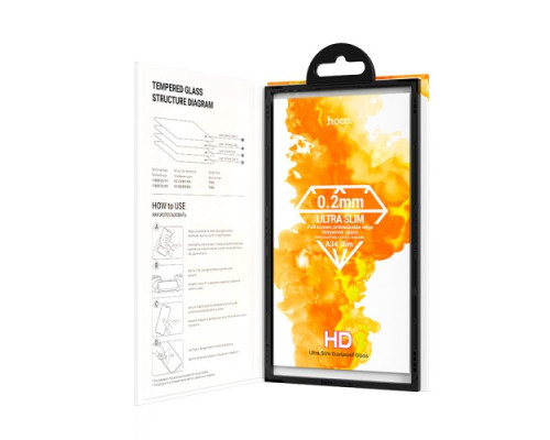 Захисне скло HOCO A34 Slim Full screen HD (Ultra Slim 0,2mm) for iPhone 16 Black mag-694200763702261960