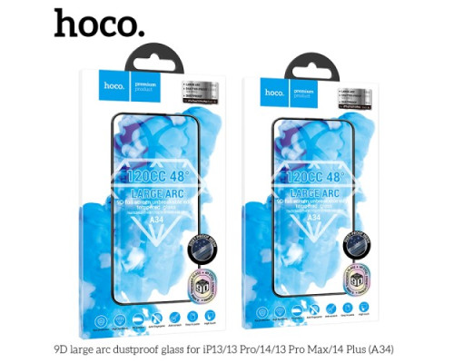 Захисне скло HOCO A34 9D Large Arc dustproof for iPhone 13ProMax/14Plus Black mag-693147479361462090