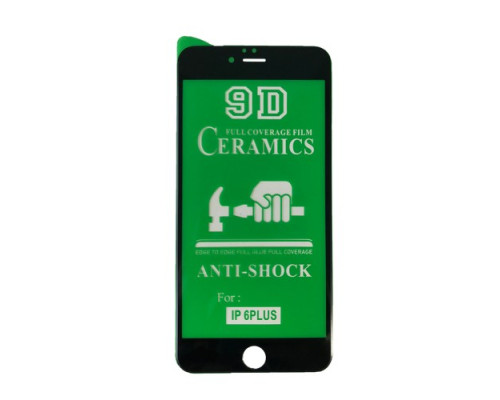 Захисне скло CERAMIC for iPhone 6 Plus/6S Plus чорне тех. пак. mag-200000119628121606