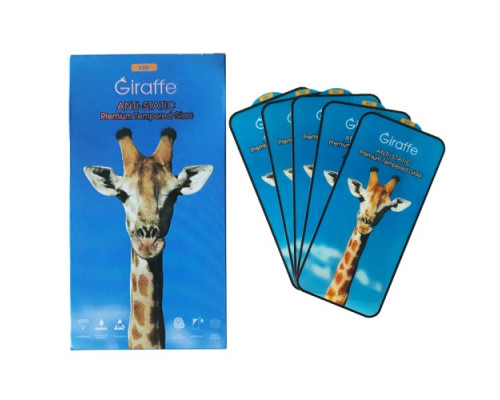 Giraffe Anti-static glass for iPhone 15 black тех упаковка (5шт) mag-2000001487082141181
