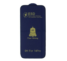 Захисне скло ESD 4S (anti-static) for iPhone 14 Pro чорне тех пак. mag-2000001409862142668
