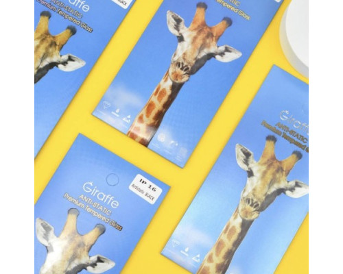 Giraffe Anti-static glass for iPhone 16 Plus black тех упаковка (5шт) mag-2000001532225132610