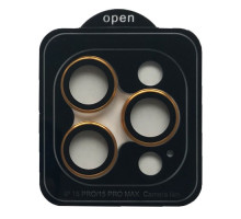 Захисне скло Camera METAL for iPhone 15 Pro / 15 Pro Max gold mag-200000155805855130