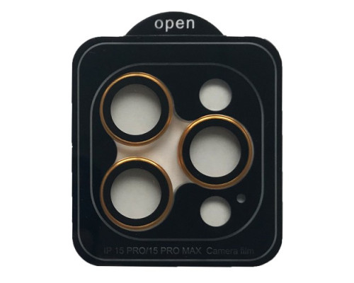 Захисне скло Camera METAL for iPhone 15 Pro / 15 Pro Max gold mag-200000155805855130