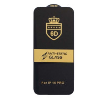 Захисне скло 6D Anti-static for iPhone 16 Pro/iPhone 17 чорне тех пак mag-200000153543151044