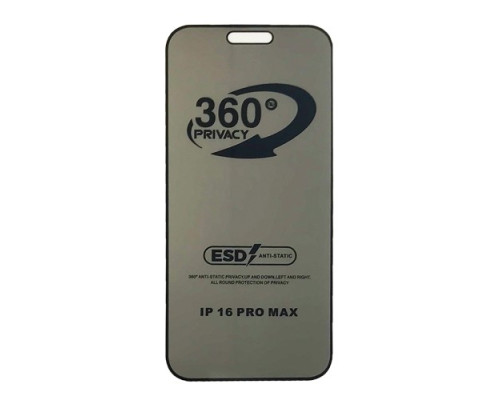 Захисне скло Privacy Anti-static 360° for iPhone 16 Pro Max тех.пак. mag-2000001604519137877