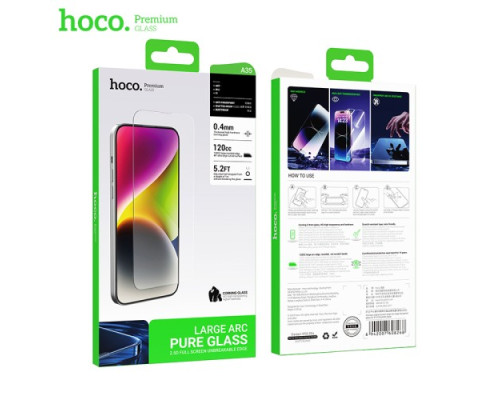 Захисне скло HOCO A35 Corning original large arc edge tempered glass for iP15 Plus mag-694200760824434035
