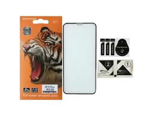 Захисне скло BOROFONE for iPhone 12 /12 Pro (6.1'') чорне mag-2000001358085144255