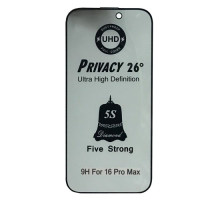 Захисне скло ESD PRIVACY GLASS for iPhone 16 Pro Max чорне тех пак mag-200000155696293479