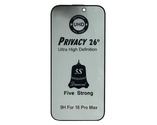 Захисне скло ESD PRIVACY GLASS for iPhone 16 Pro Max чорне тех пак mag-200000155696293479