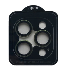 Захисне скло Camera METAL for iPhone 15 Pro / 15 Pro Max green mag-200000155806555131