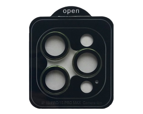 Захисне скло Camera METAL for iPhone 15 Pro / 15 Pro Max green mag-200000155806555131