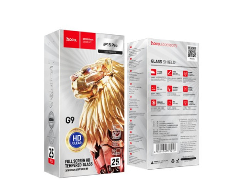 Захисне скло HOCO G9 Full screen HD for iPhone 15 Pro 20+5 mag-694200760729232858