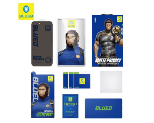 Захисне скло BLUEO Full Cover Anti-Peep Matte Glass (Privasy) for iPhone 15 Pro Max чорне mag-6934663736553140741