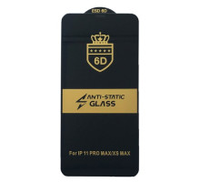 Захисне скло 6D Anti-static for iPhone XS Max/11 Pro Max чорне тех. пак. mag-20000012506005941