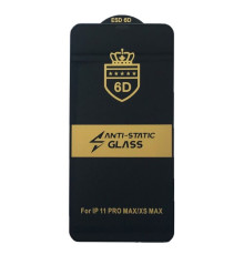Захисне скло 6D Anti-static for iPhone XS Max/11 Pro Max чорне тех. пак. mag-20000012506005941