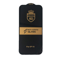 Захисне скло 6D Anti-static for iPhone 15 чорне тех пак mag-2000001459782100096