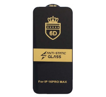 Захисне скло 6D Anti-static for iPhone 16 Pro Max чорне тех пак mag-200000153545551046