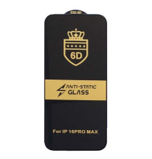 Захисне скло 6D Anti-static for iPhone 16 Pro Max чорне тех пак mag-200000153545551046