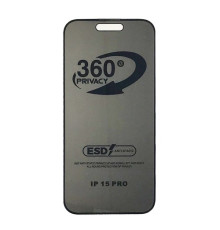 Захисне скло Privacy Anti-static 360° for iPhone 15 Pro тех.пак. mag-2000001604533137879