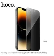 Захисне скло HOCO A34 Plus 9D Large Arc Anti-spy dustproof for iPhone15 Plus Black mag-6942007607483146874