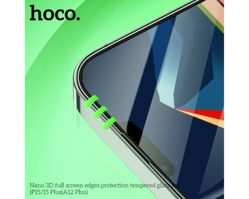 Захисне скло HOCO A12Plus Nano 3D full screen protection tempered glass for iPhone 15 mag-694200760767434042