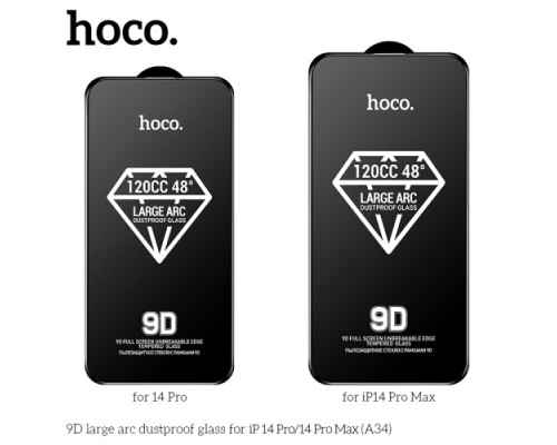 Захисне скло HOCO A34 9D Large Arc dustproof for iPhone 14 Pro Black mag-6931474793621133857