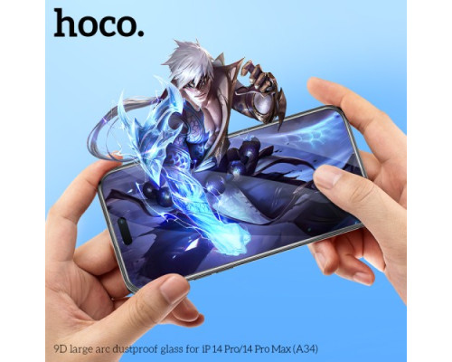 Захисне скло HOCO A34 9D Large Arc dustproof for iPhone 14 Pro Black mag-6931474793621133857