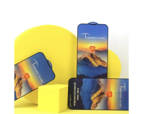 Захисне скло Full Glue for iPhone 12 Pro Max (6.7'') чорне тех. пак. mag-2000001241370142709