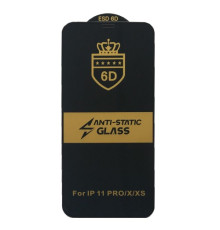 Захисне скло 6D Anti-static for iPhone X/XS/11 Pro чорне тех. пак. mag-20000012506175942
