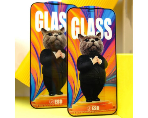 Захисне скло Mr Cat ESD (Anti-static) for iPhone 12 /12 Pro чорне (Акція 20+5) тех пак mag-200000143232739389