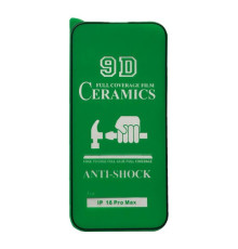 Захисне скло CERAMIC for iPhone 16 Pro Max чорне тех пак mag-2000001554227100361