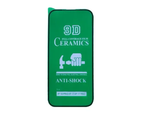 Захисне скло CERAMIC for iPhone 17 Pro чорне тех. пак. mag-2000001640432146885