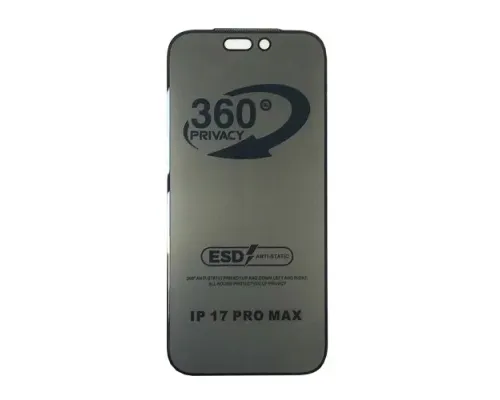 Захисне скло Privacy Anti-static 360° for iPhone 17 Pro Max тех.пак. mag-2000001623039144247