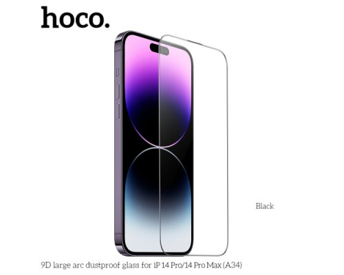 Захисне скло HOCO A34 9D Large Arc dustproof for iPhone 14 Pro Max Black mag-6931474793638133858