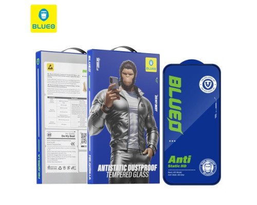Захисне скло BLUEO Full Cover HD Glass Anti-Static PBJ1 for iPhone 15 Plus/ 16 Plus чорне mag-6934663740260140743