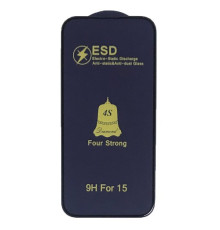 Захисне скло ESD 4S (anti-static) for iPhone 15 чорне тех. пак. mag-200000146720633759