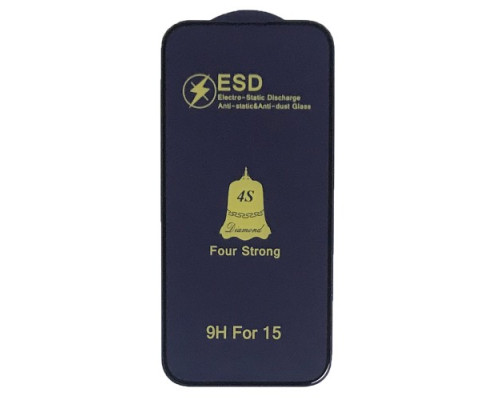 Захисне скло ESD 4S (anti-static) for iPhone 15 чорне тех. пак. mag-200000146720633759