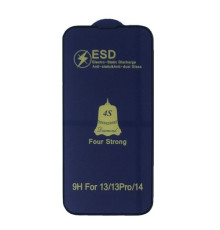 Захисне скло ESD 4S (anti-static) for iPhone 14/13/13 Pro чорне тех пак. mag-200000140988659502